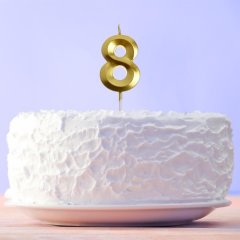 Свеча декоративная Цифра "8" Золотая 5276860; 5572732