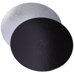 Подложка под торт Чёрная/Серебро 1,5 мм 22 см ForG BASE 1,5 B/S D 220 S
